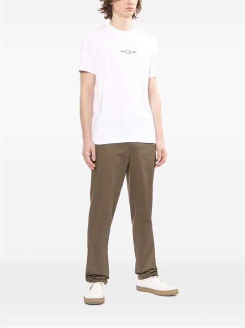 T-shirt uomo Fred Perry manica corta bianca con logo FRED PERRY | M4580100
